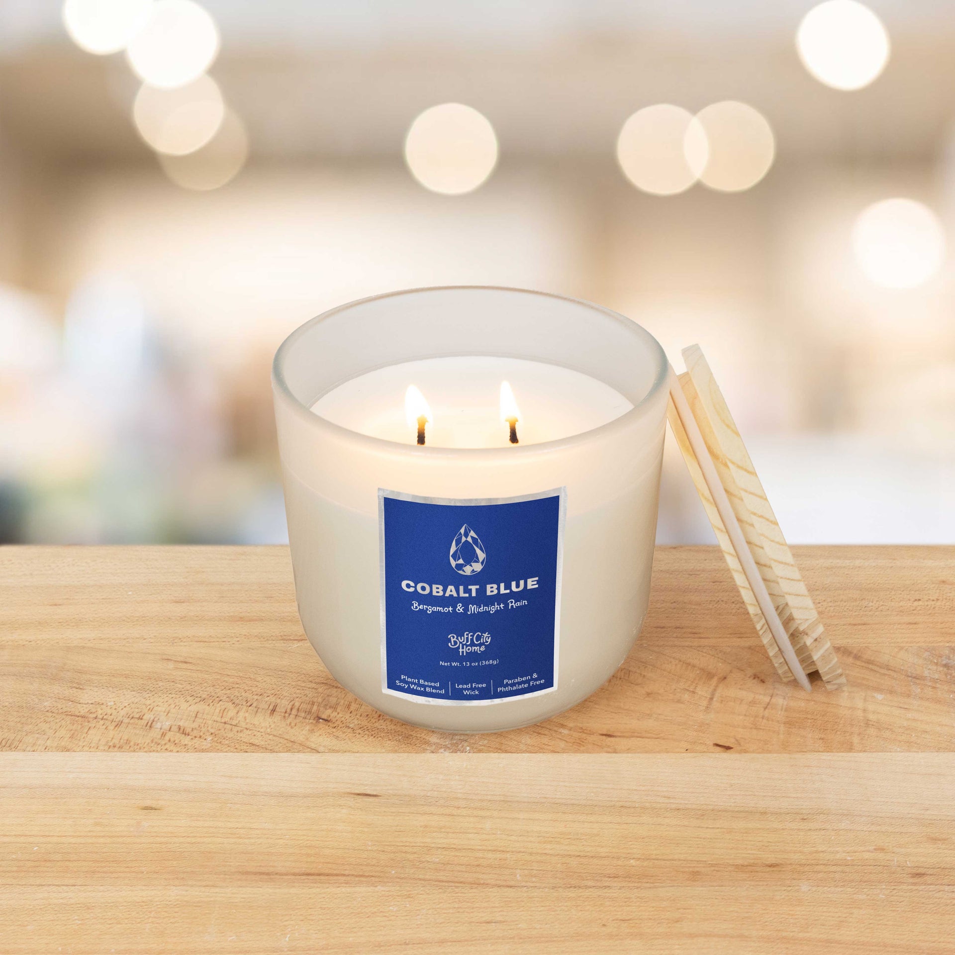 Cobalt Blue 2-Wick Candle by Buff City Soap Supply, LLC