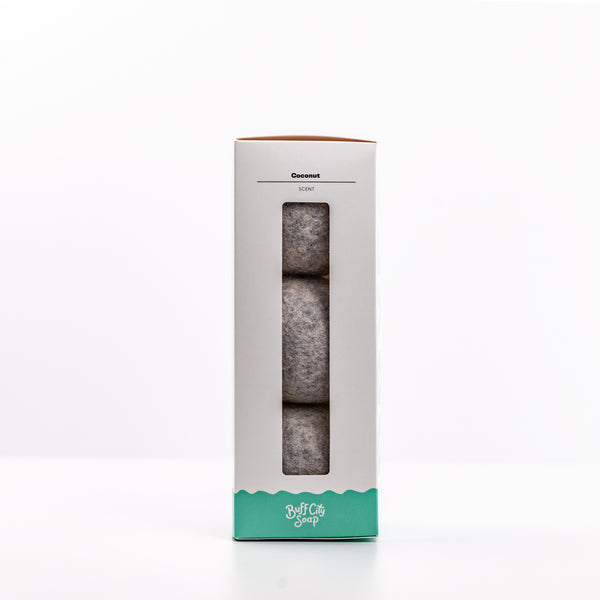 Coconut Wool Dryer Balls (Set of 3) by Buff City Soap Supply, LLC