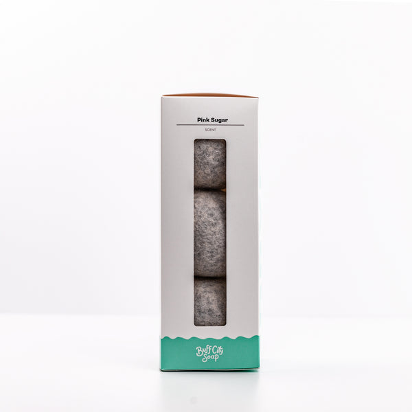 Pink Sugar Wool Dryer Balls (Set of 3) by Buff City Soap Supply, LLC