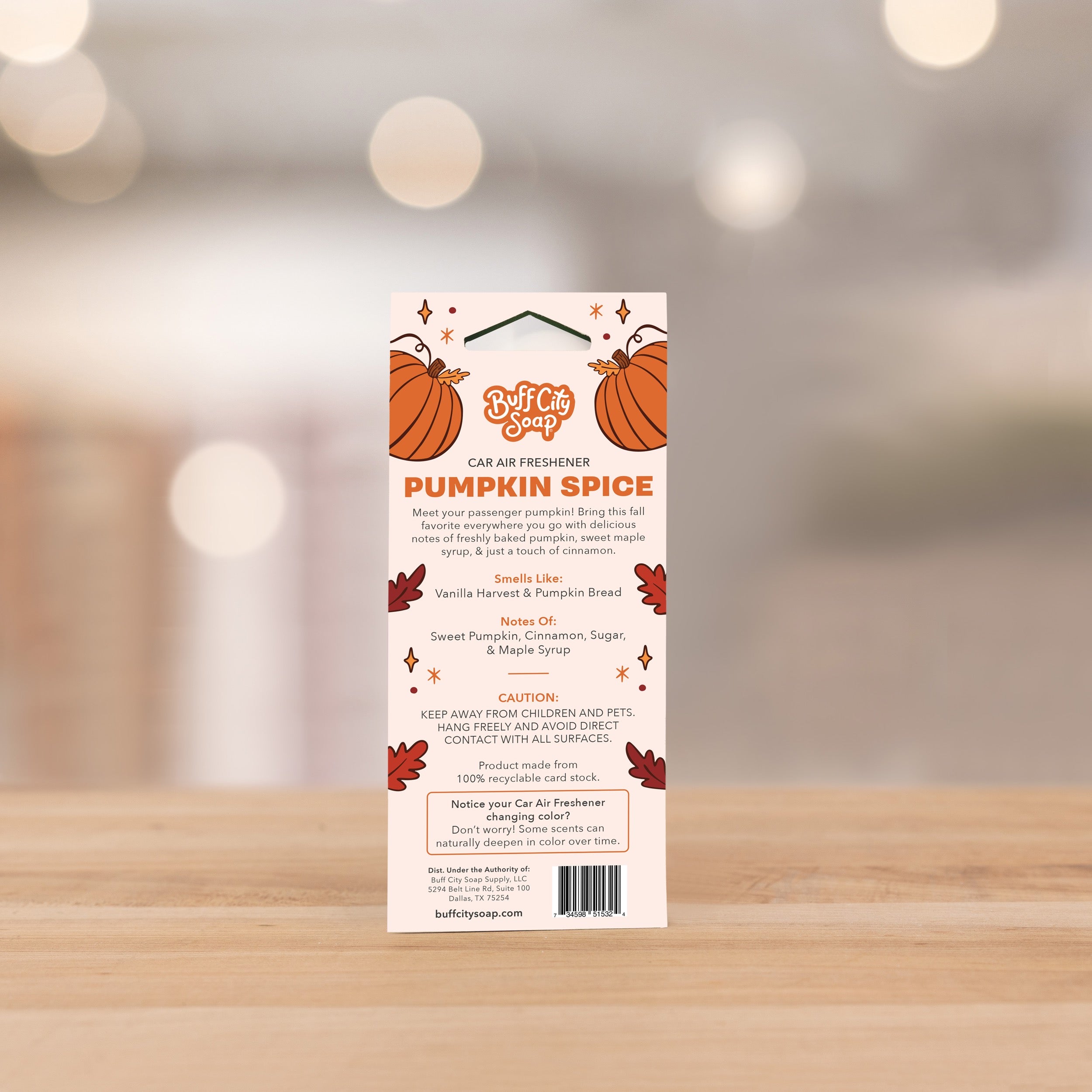 Pumpkin Spice 2-Pack Car Air Freshener