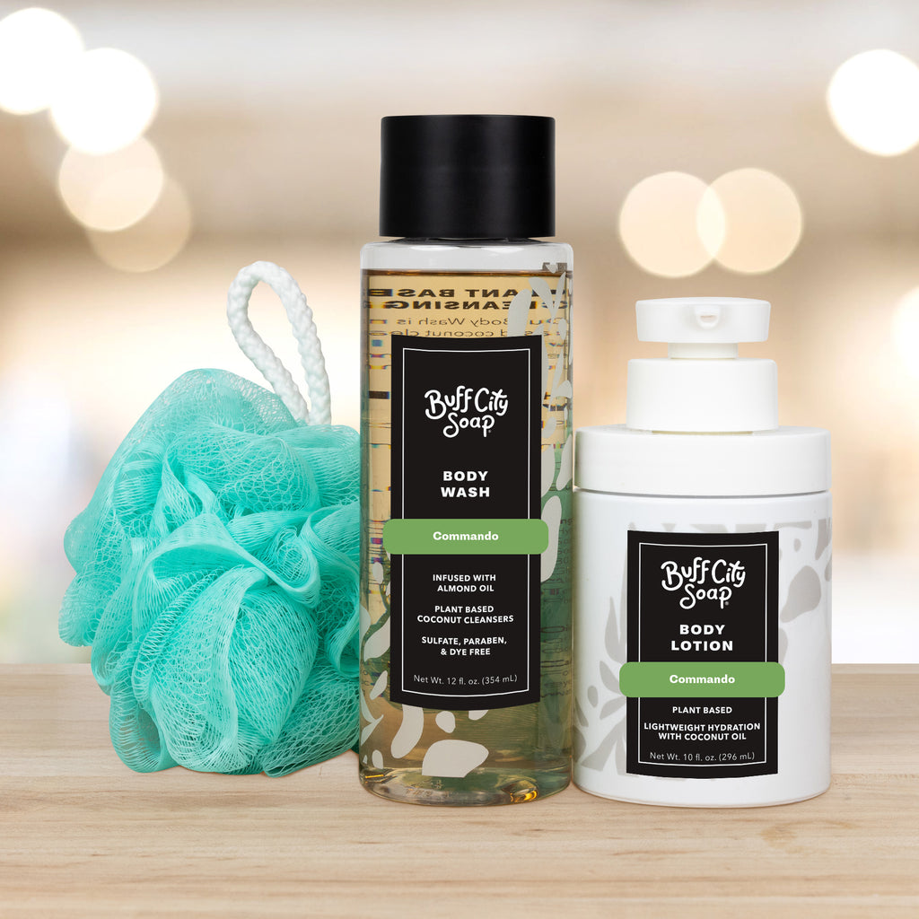 Commando Shower Essentials Gift Set by Buff City Soap Supply, LLC