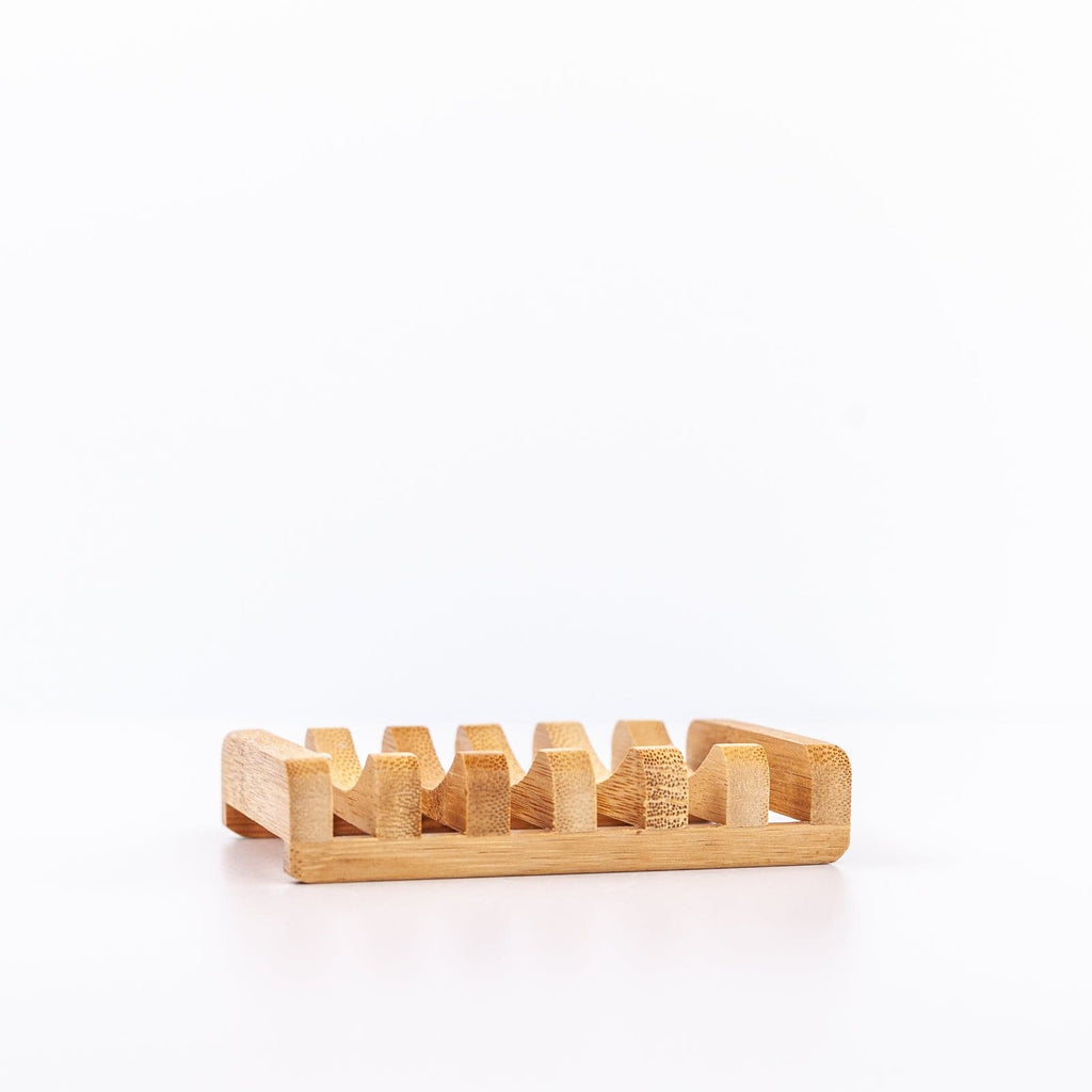 Buff City Soap Wood Soap Dish against white background