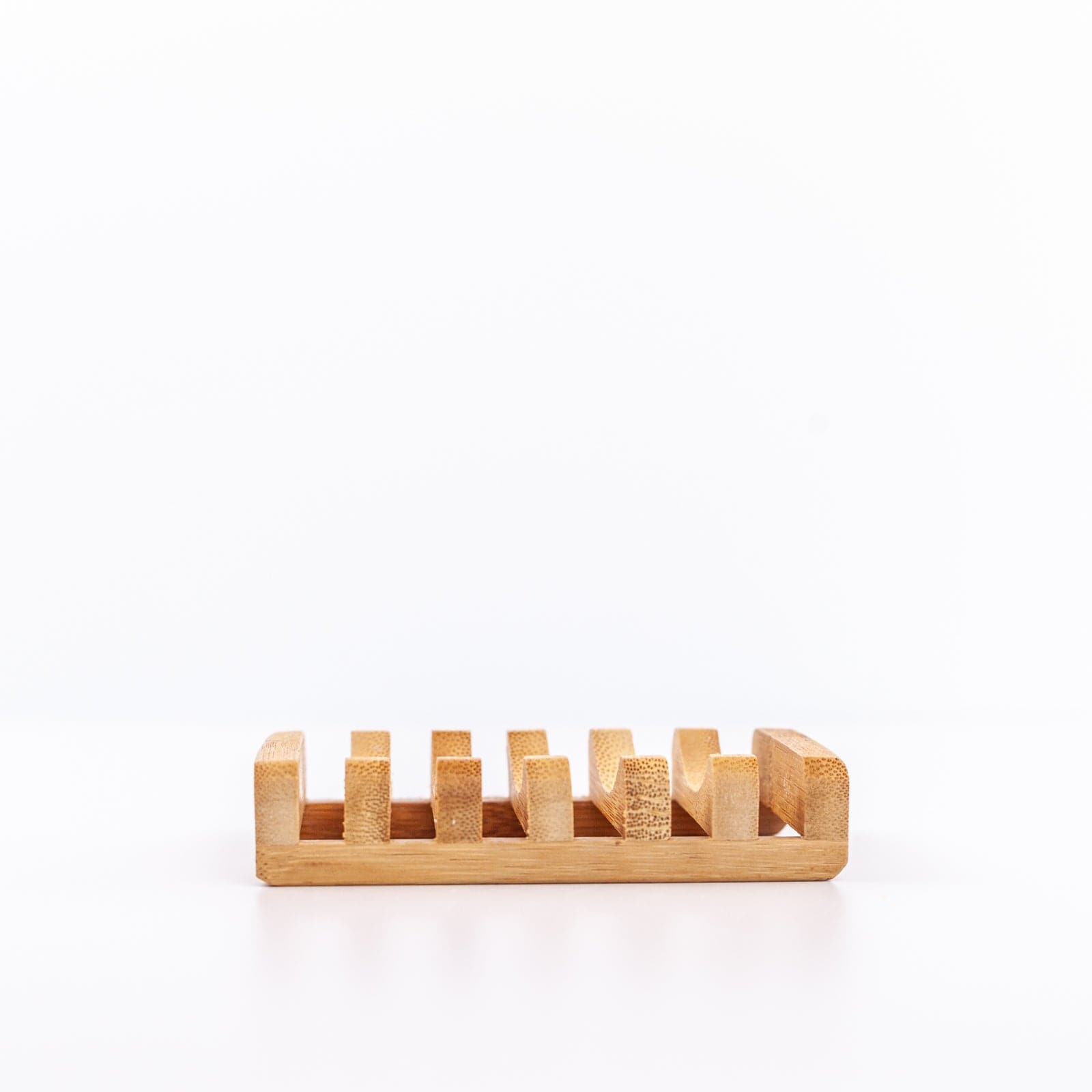 Side view of wooden soap dish