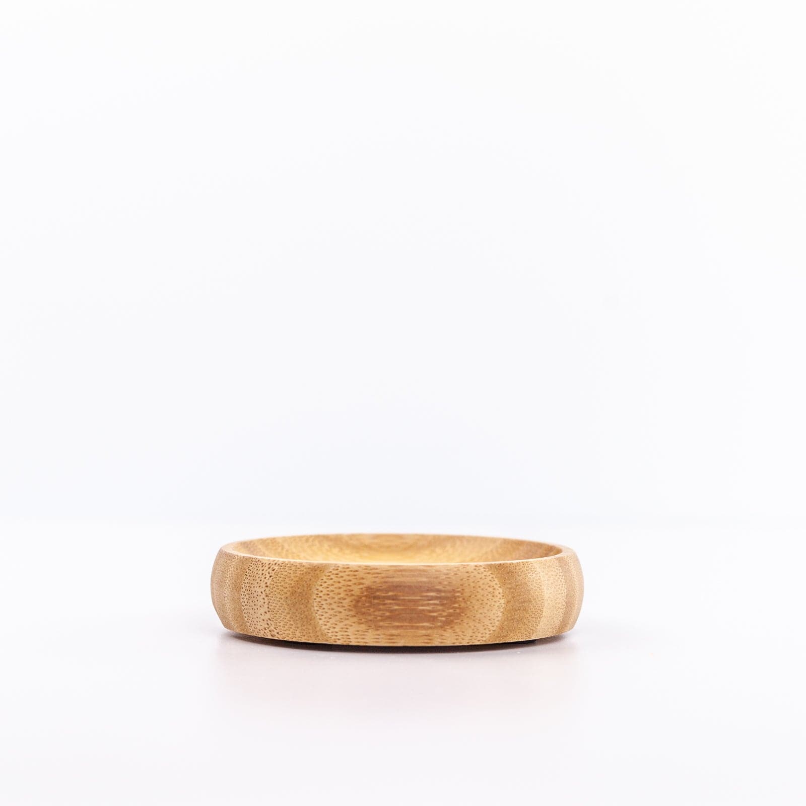 Circular wooden soap dish